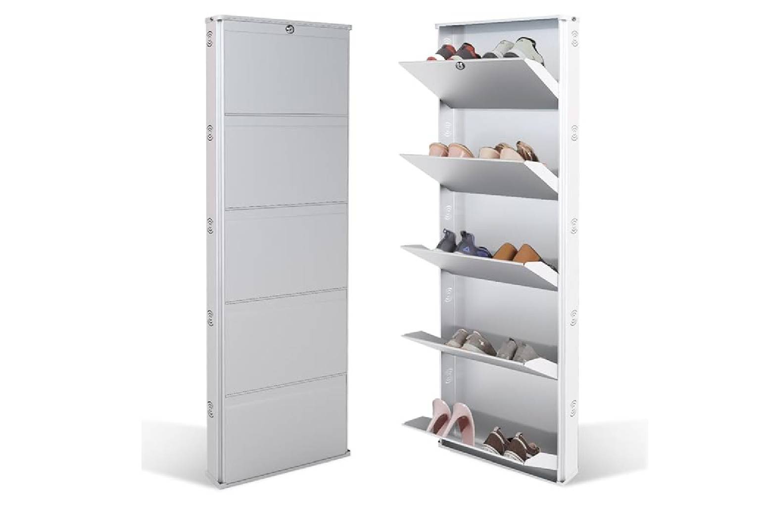wall mounted stainless steel shoe rack for apartment installation